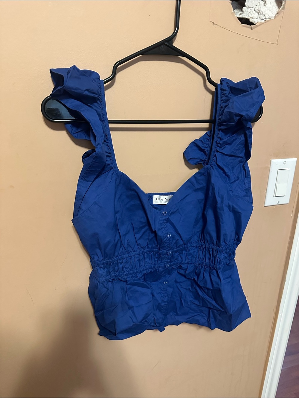 Little Moon Royal Blue Ruffle Strap Tank